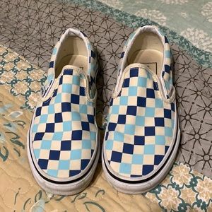 Girls Vans Blue Checker